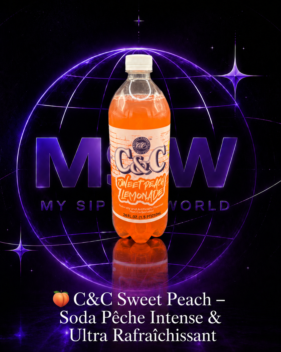 🍑 C&C Sweet Peach – Soda Pêche Intense & Ultra Rafraîchissant