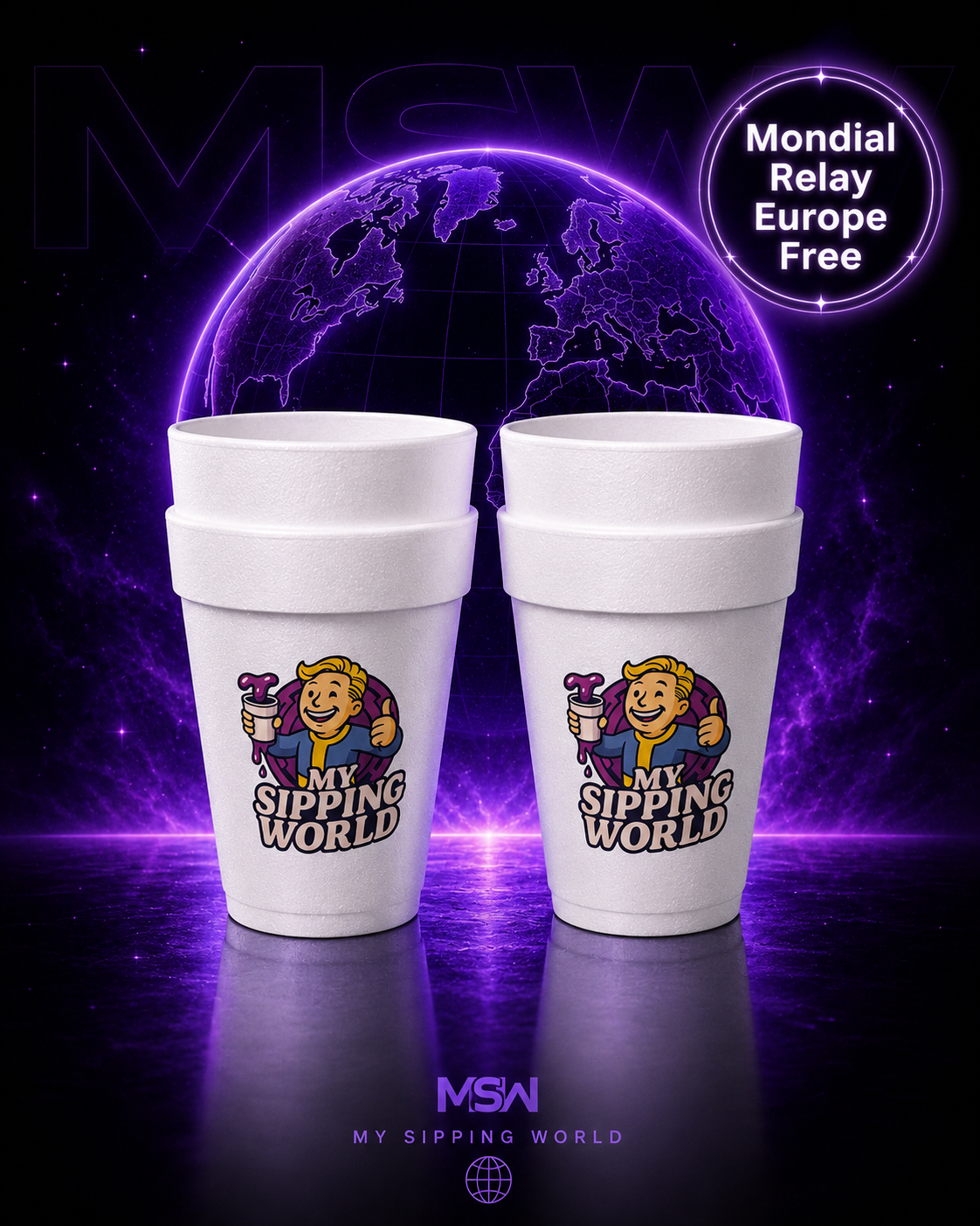 Lot 2 Double cup Dart my sipping world sipboy