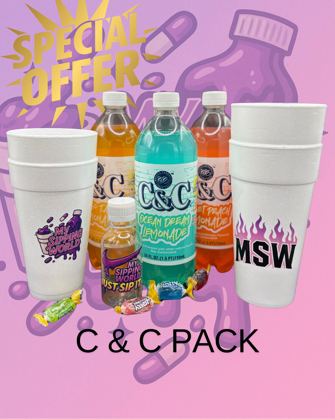 🍹 Pack C&C 24oz x My Sipping World
✔ 3 sodas US C&C 24oz
✔ Ocean Dream / Mango Tango / Sweet Peach
✔ 1 Double Cup 24oz MSW
✔ 1 Double Cup 20oz MSW
✔ 1 Bouteille graduée 100 ml MSW
💰 19,90 € TTC
🚚 Mondial Relay France offert
⚠️ Quantités limitées
My Sipping World – Drink Sodas, not Water.