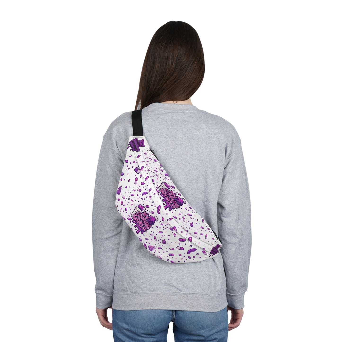 Sacoche Banane Streetwear My Sipping World – Crossbody Bag Violet MSW