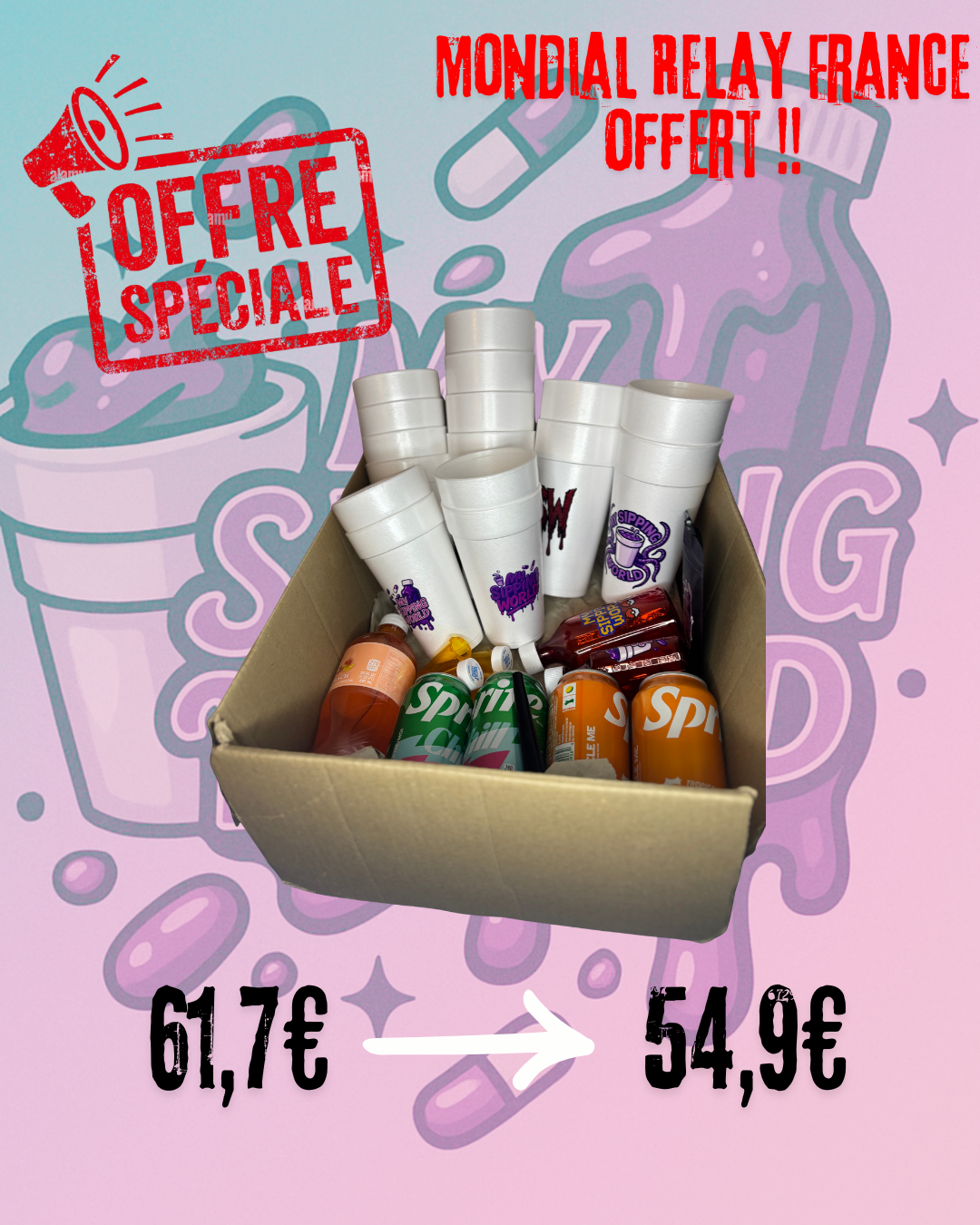 PACK EXCLUSIF – “BIG SIP COMBO” BY MY SIPPING WORLD Seulement 3 exemplaires disponibles – Livraison Mondial Relay OFFERTE en France