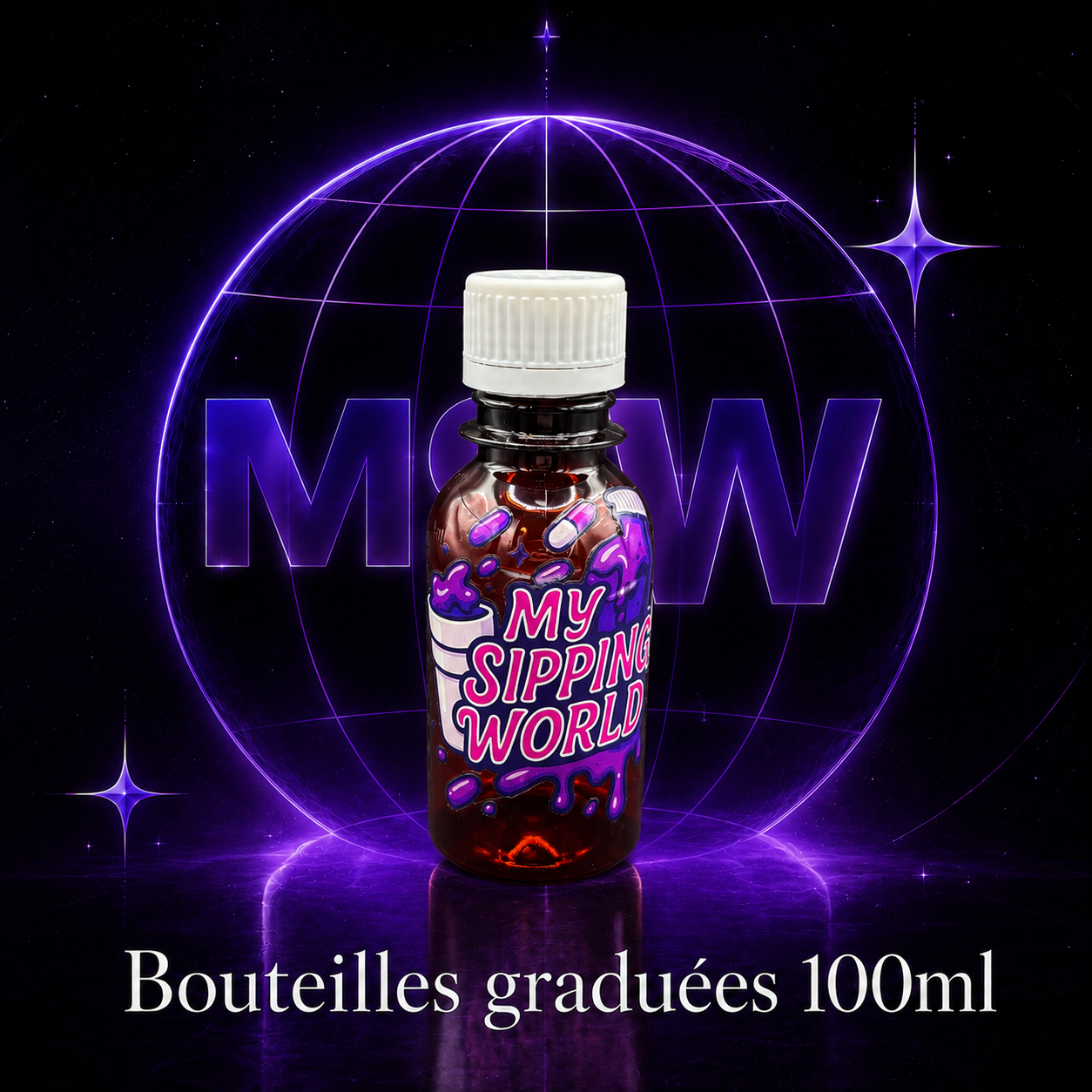 🧴 Bouteilles Graduées 100ml Custom – My Sipping World