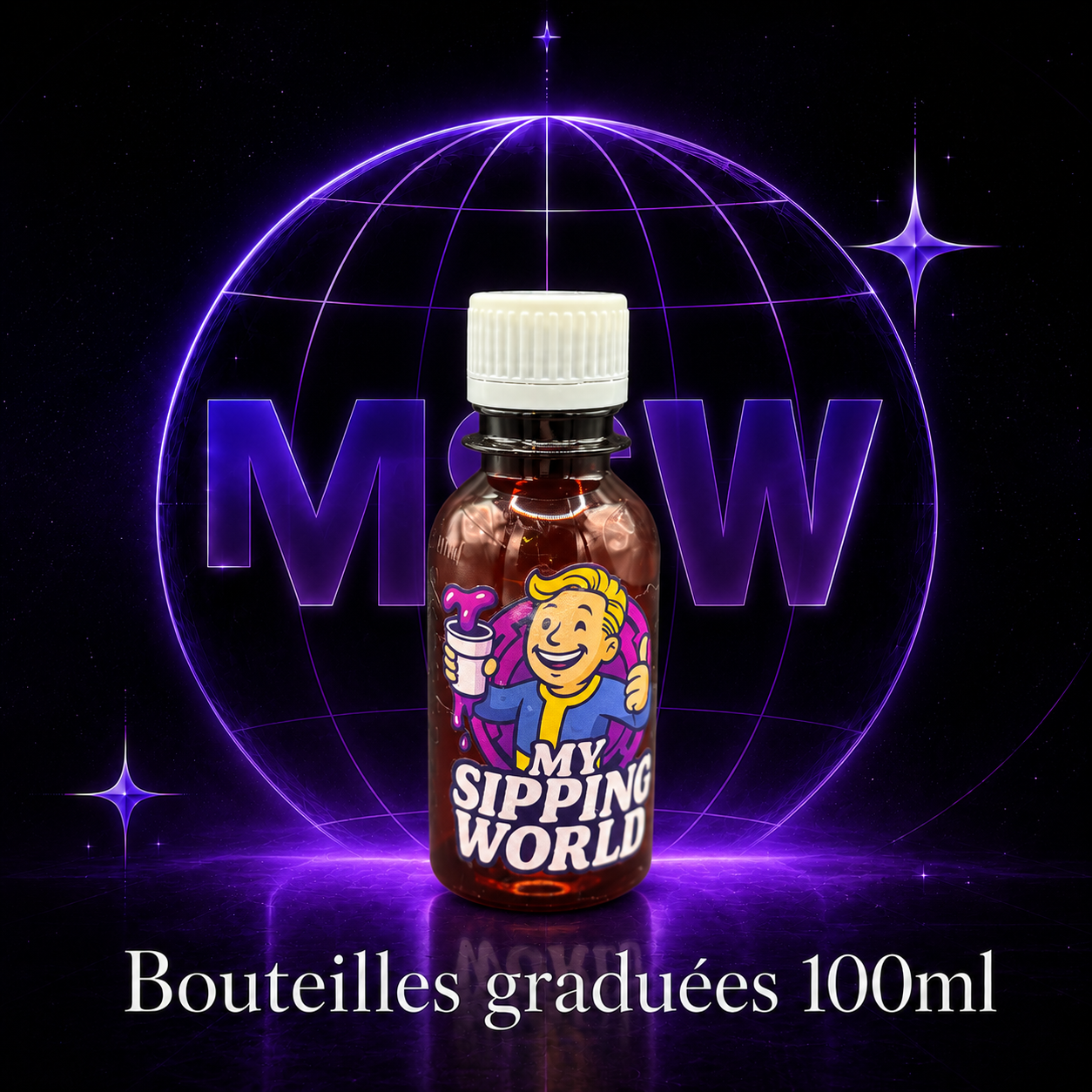🧴 Bouteilles Graduées 100ml Custom – My Sipping World