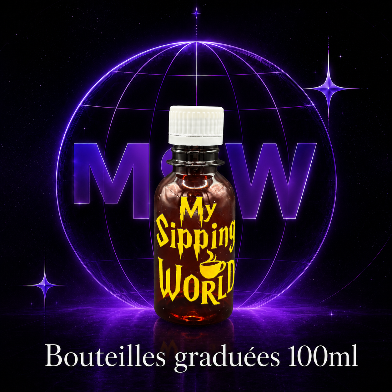 🧴 Bouteilles Graduées 100ml Custom – My Sipping World