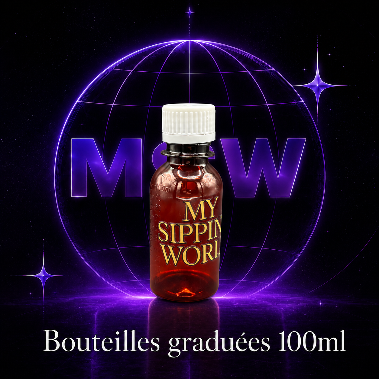 🧴 Bouteilles Graduées 100ml Custom – My Sipping World