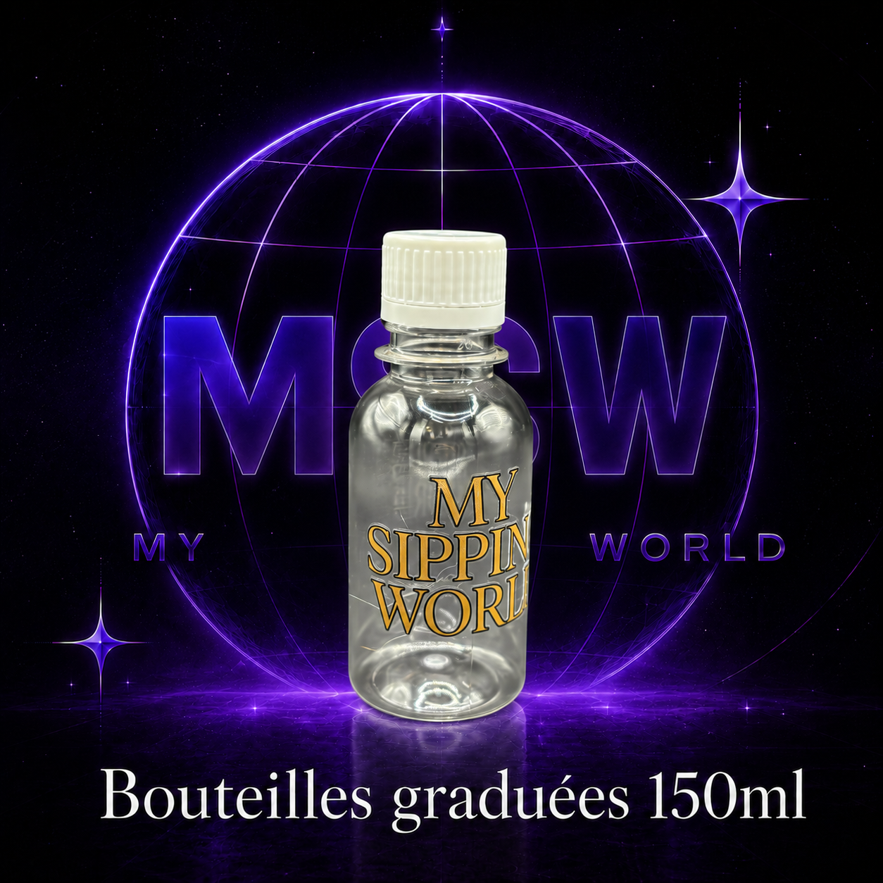 🧴 Bouteilles Graduées 150ml Custom – My Sipping World