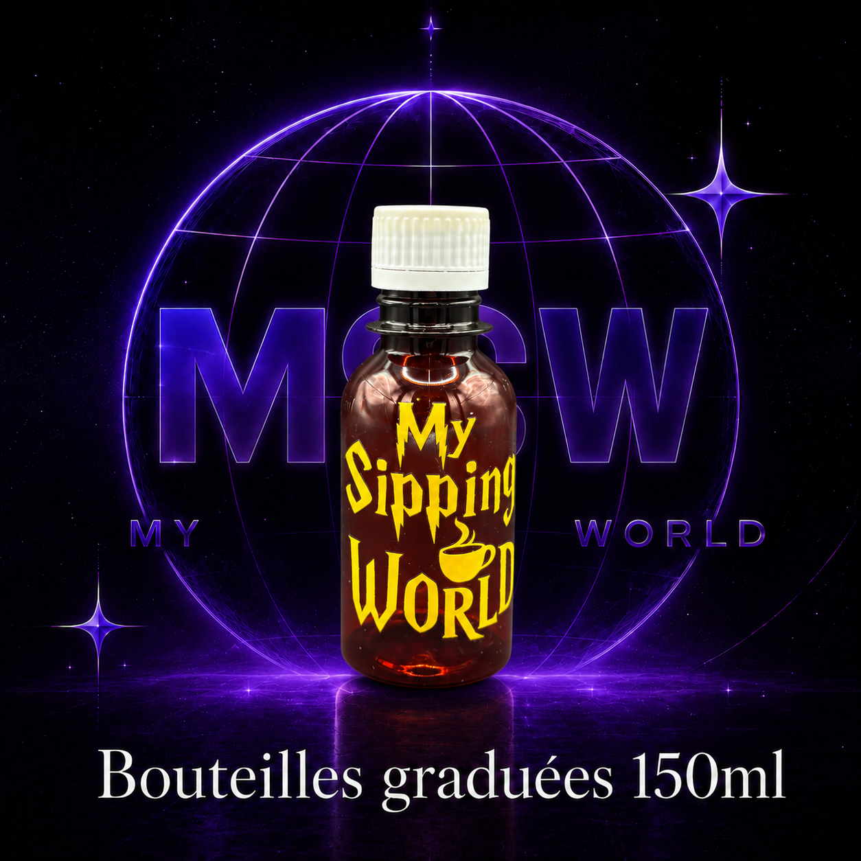 🧴 Bouteilles Graduées 150ml Custom – My Sipping World