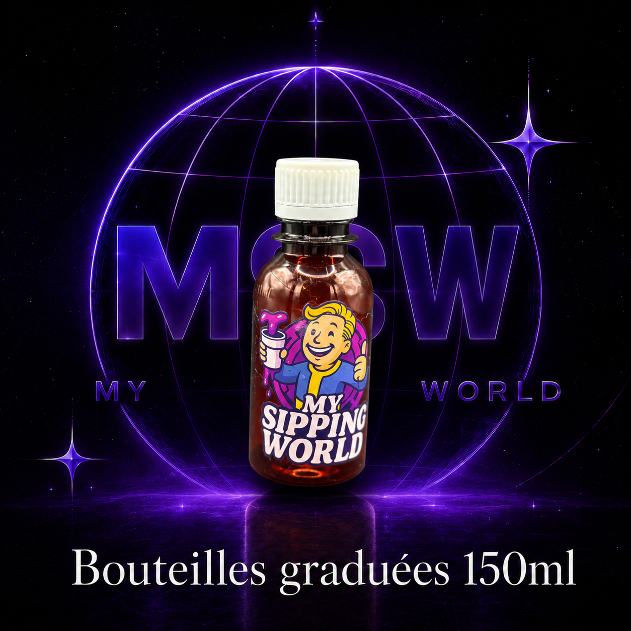 🧴 Bouteilles Graduées 150ml Custom – My Sipping World