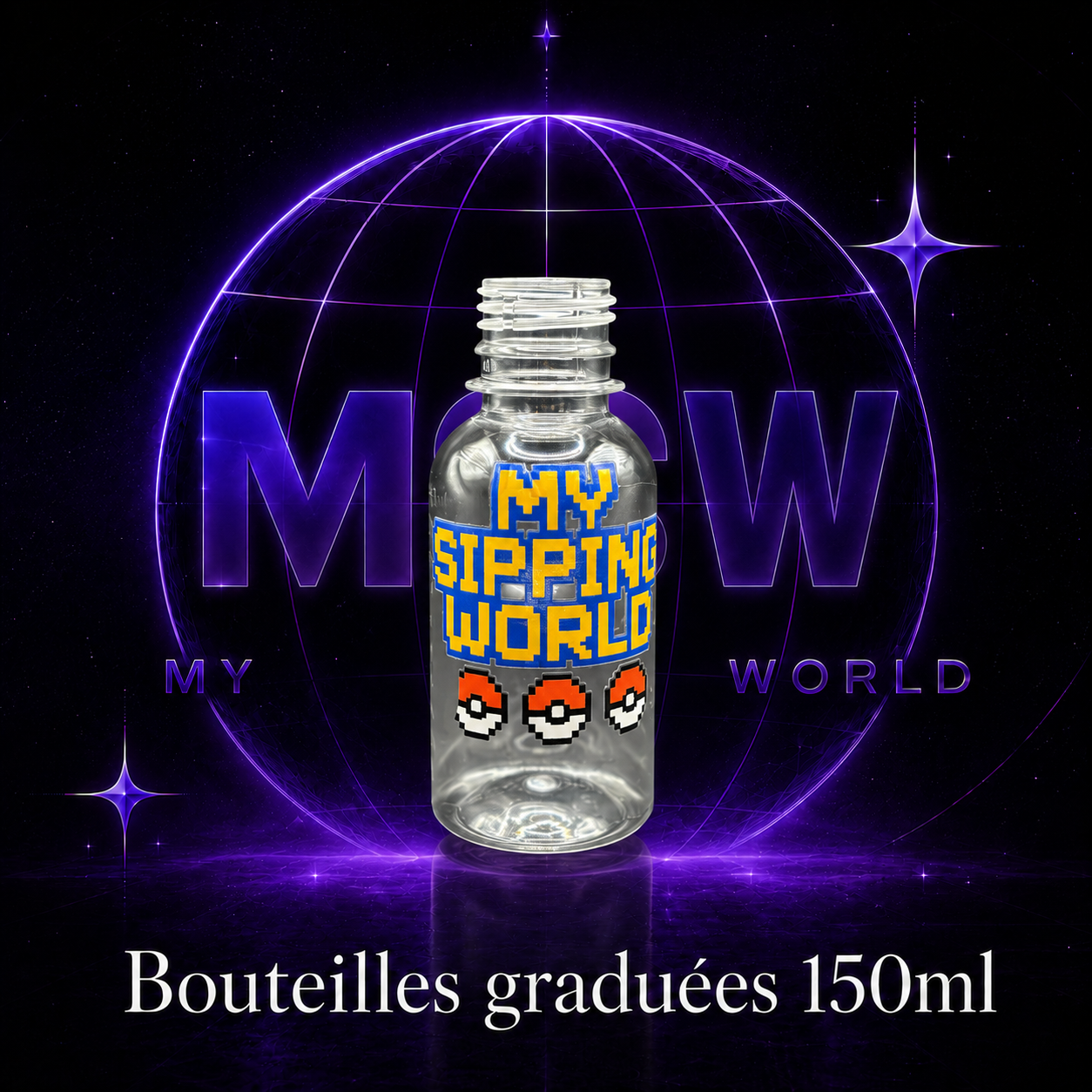 🧴 Bouteilles Graduées 150ml Custom – My Sipping World