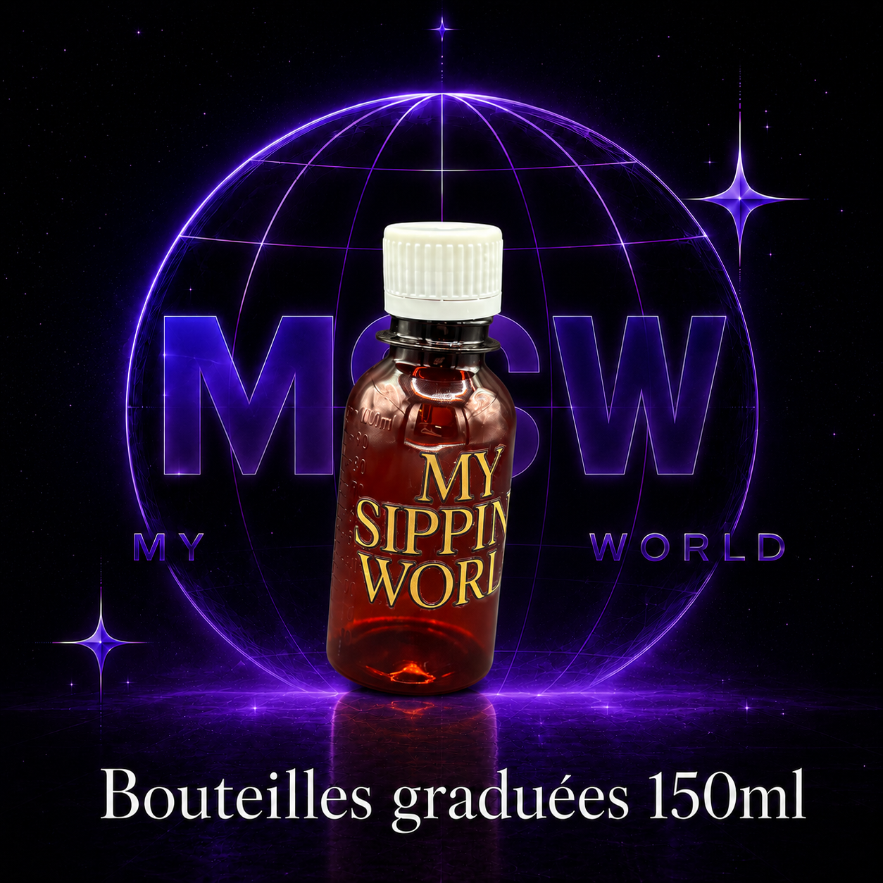 🧴 Bouteilles Graduées 150ml Custom – My Sipping World