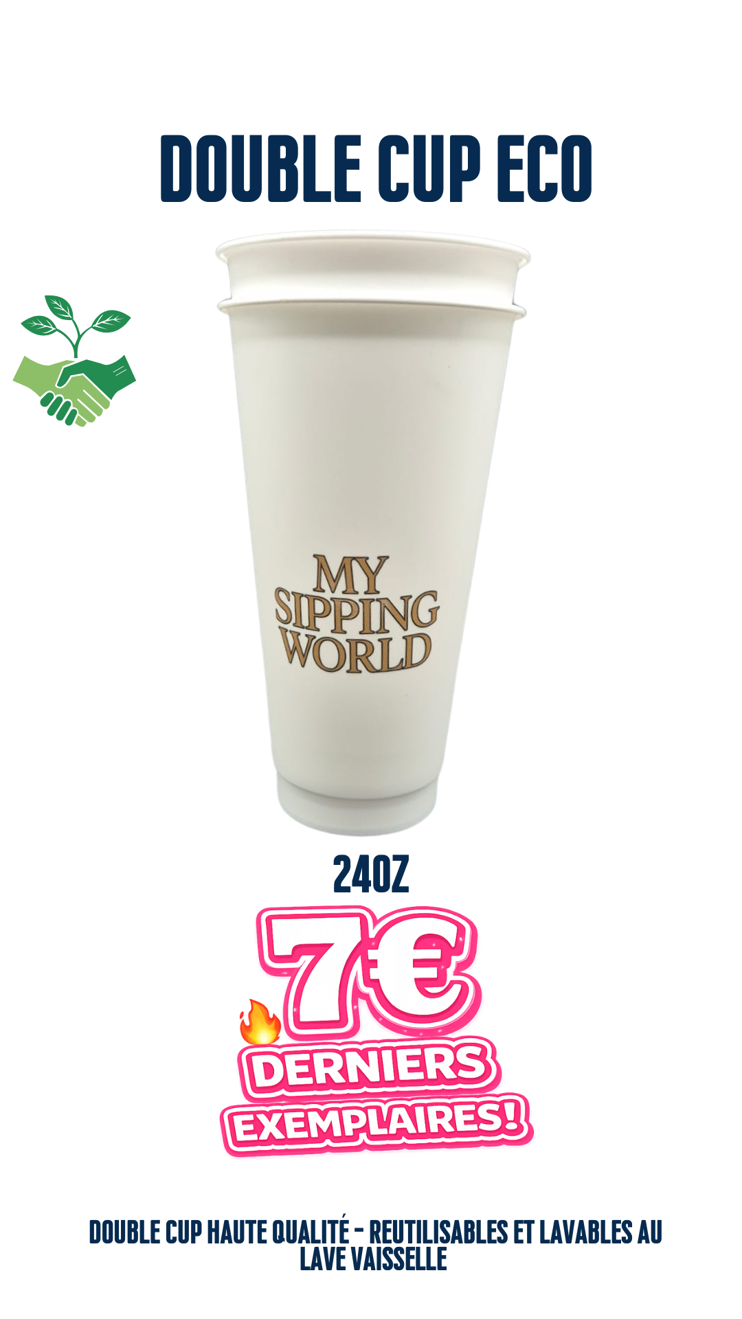 🌿 Double Cups 24oz Éco-Responsables – My Sipping World
