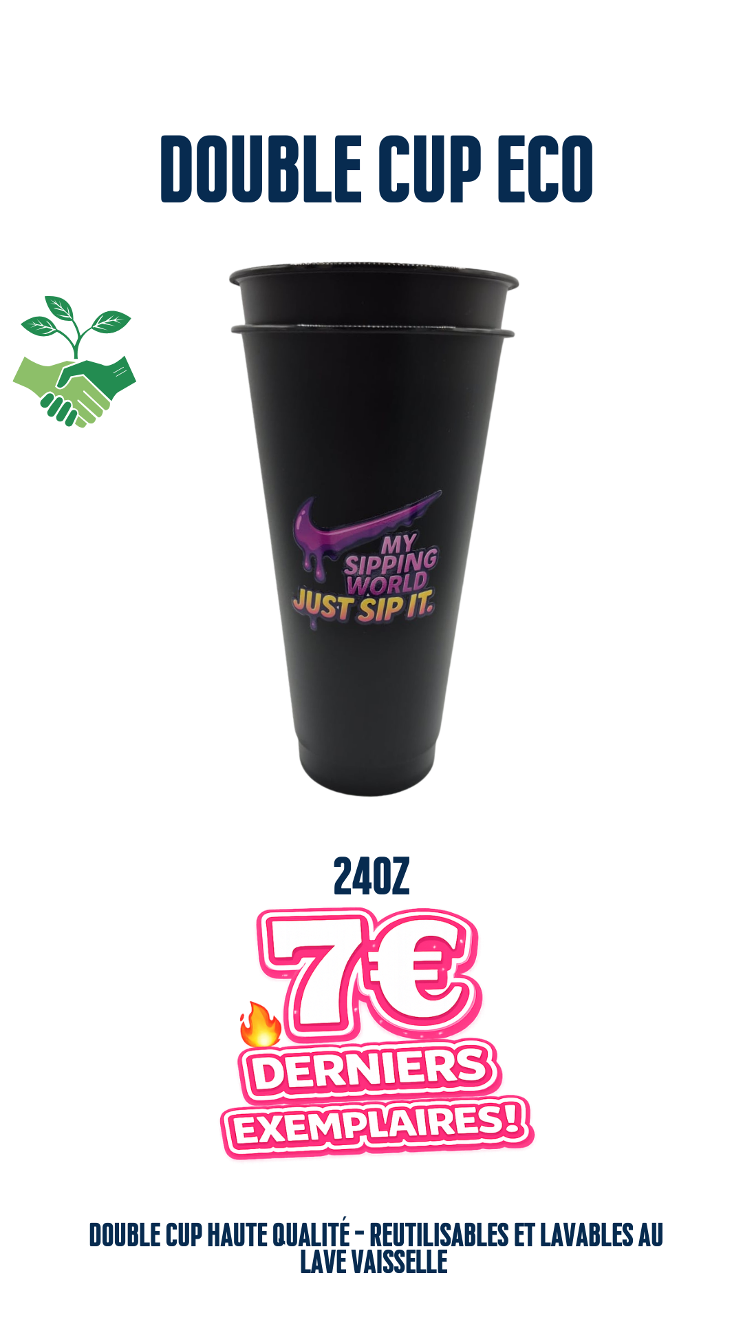 🌿 Double Cups 24oz Éco-Responsables – My Sipping World
