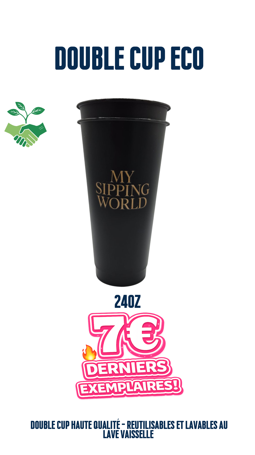 🌿 Double Cups 24oz Éco-Responsables – My Sipping World