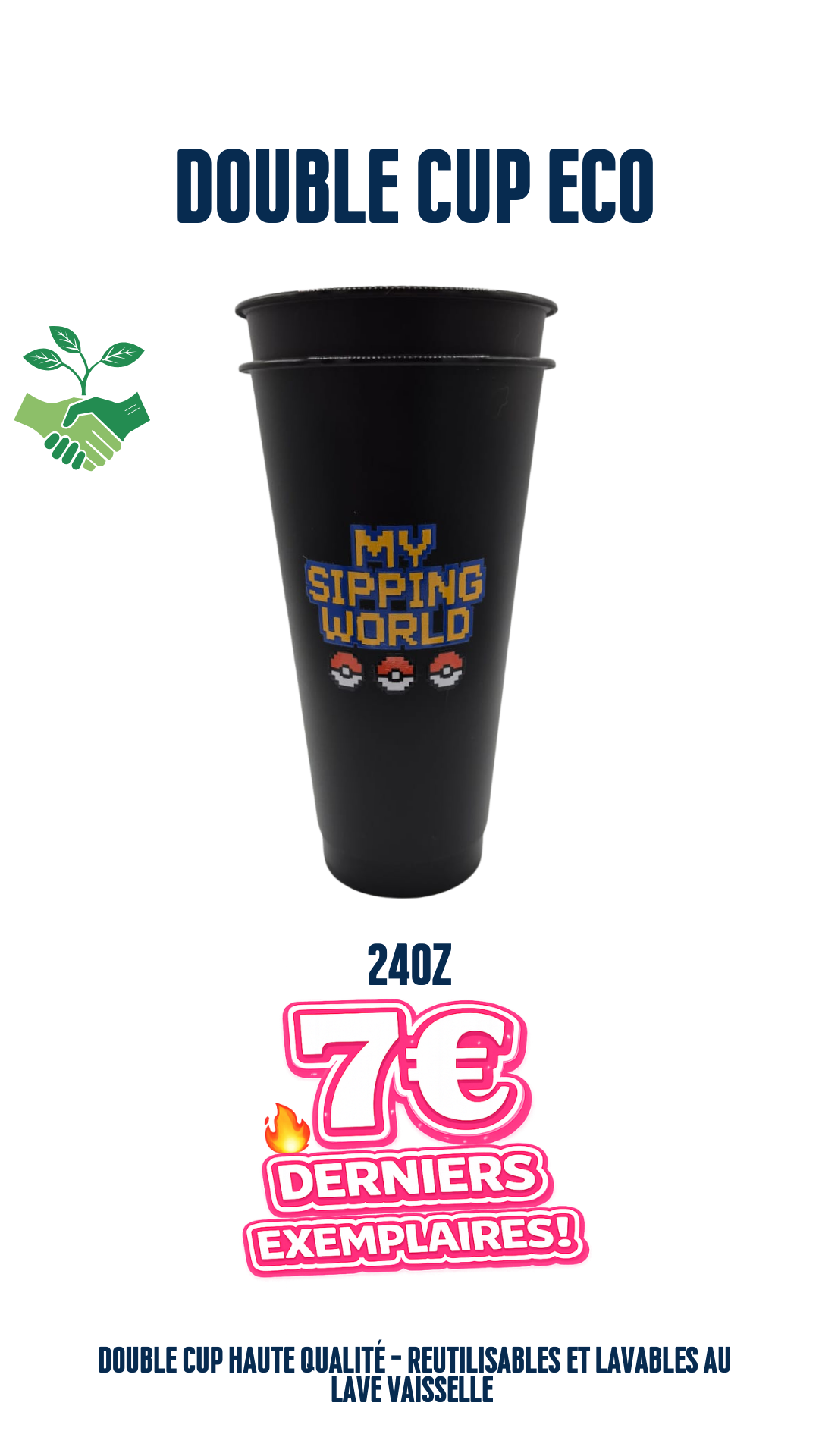 🌿 Double Cups 24oz Éco-Responsables – My Sipping World