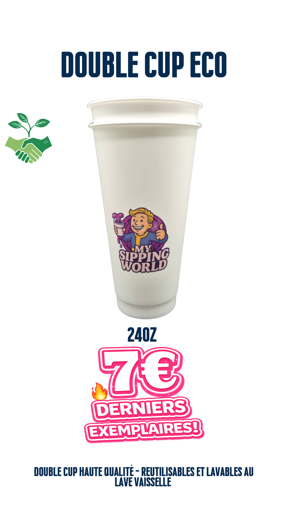 🌿 Double Cups 24oz Éco-Responsables – My Sipping World