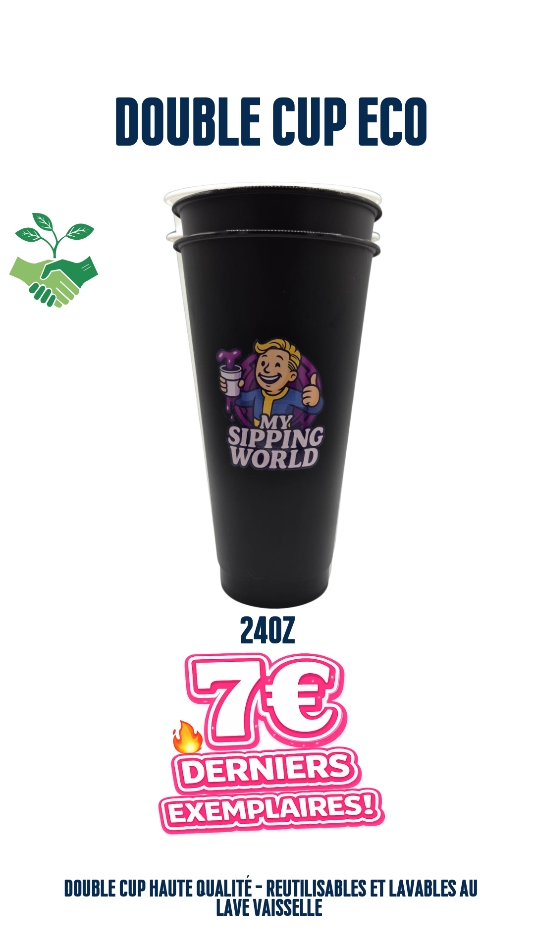 🌿 Double Cups 24oz Éco-Responsables – My Sipping World