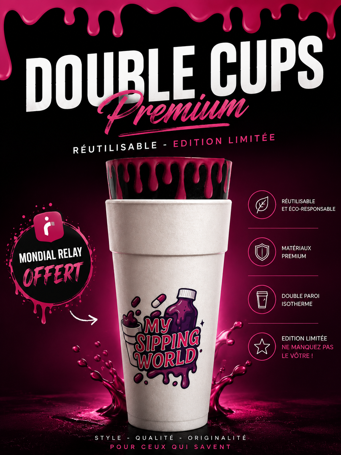  Double Cup Réutilisable 24oz – Édition Limitée
