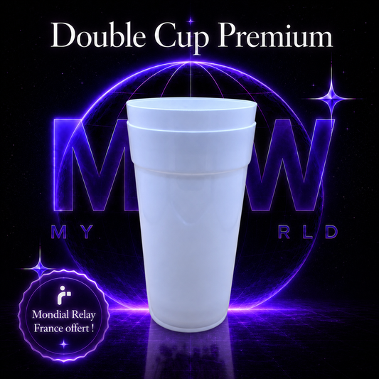 🥤 Double Cups 24oz réutilisable – Essential Black & White ⚫⚪