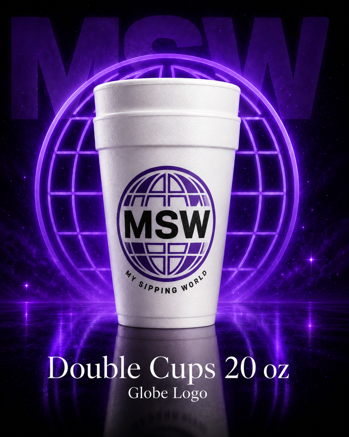 Double cup 20 oz My Sipping world globe