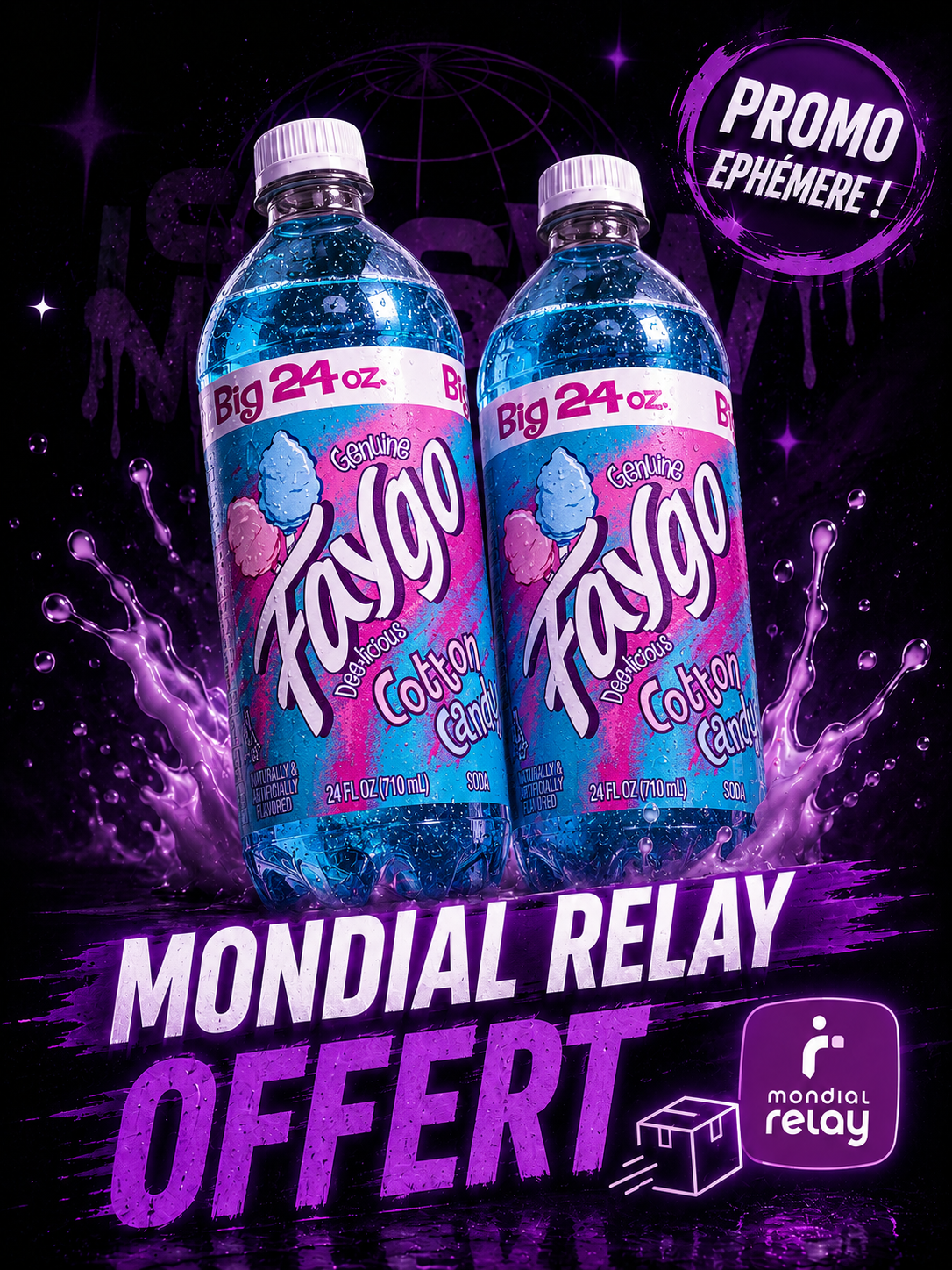 Faygo Cotton Candy 24 oz  Promo Éphémère !!! - Mondial relay offert !