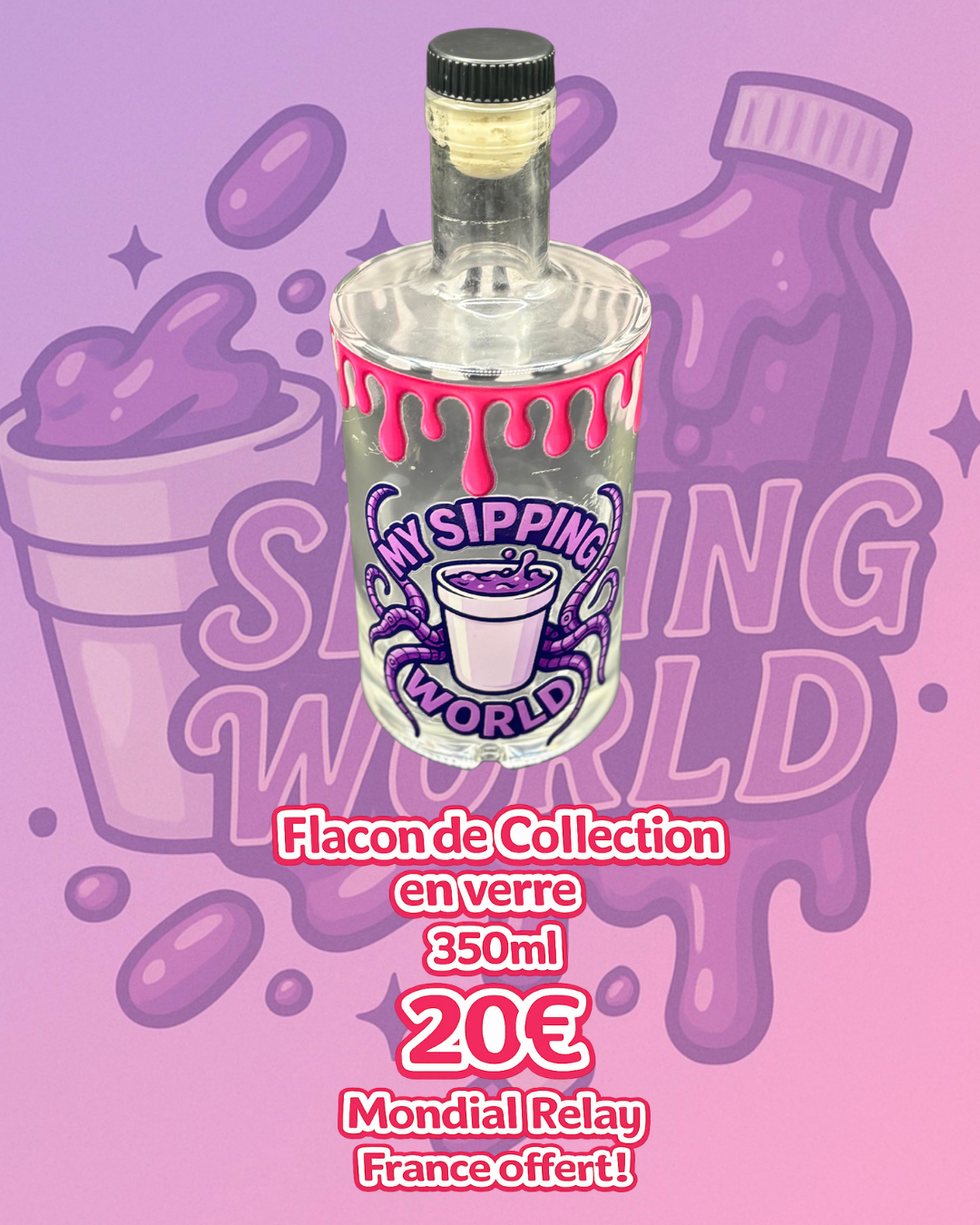 Flacon verre 350ml MSW – Bouteille de collection édition unique