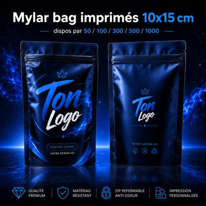 Mylar Bags imprimés personnalisés10x15 cm