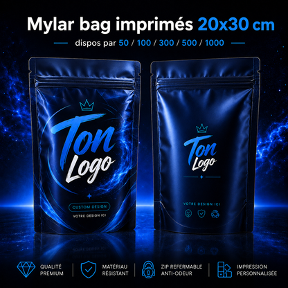 Mylar Bags imprimés personnalisés 20x30 cm