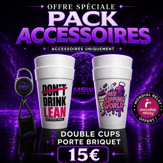 Pack 2 Doubles Cups + Porte briquet - Mondial Relay Offert !