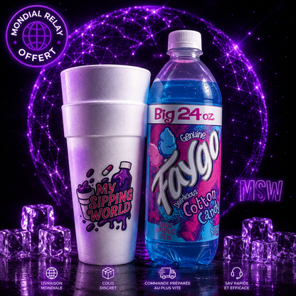 Pack Faygo 24oz + Double Cup Dart My Sipping World cotton candy