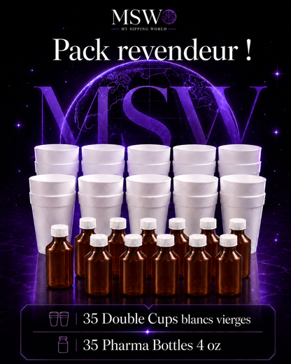 Pack revendeur double cup et pharma bottles