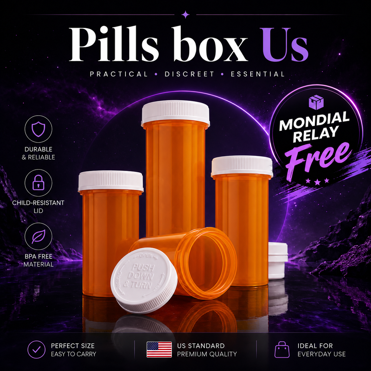 Pills Box us -Mondial Relay Offert !