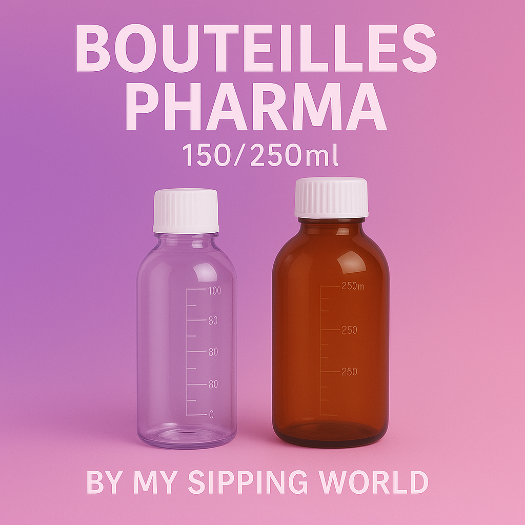 bouteille pharma graduée 150ml, bouteille pharma graduée 250ml; pharma bottle , RX pharma