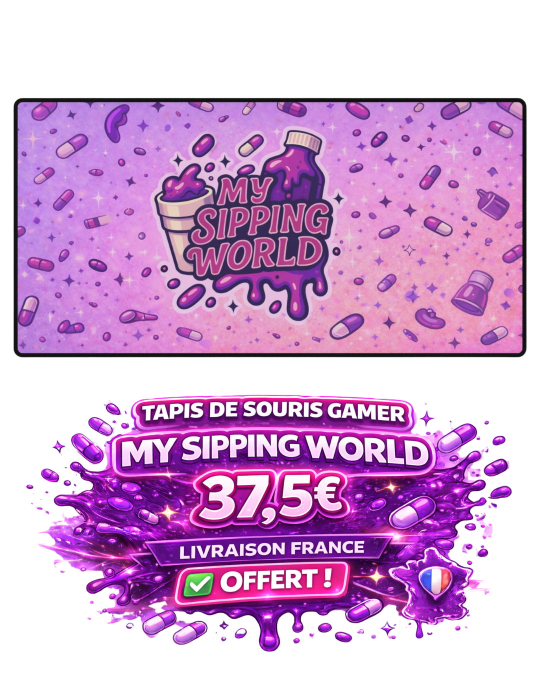 Tapis de Souris XXL My Sipping World