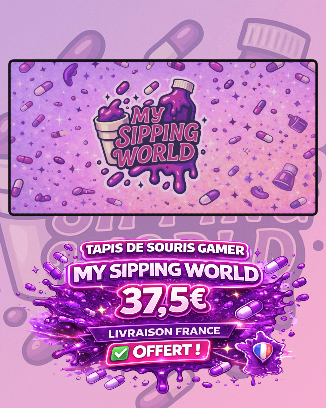 Tapis de Souris XXL My Sipping World